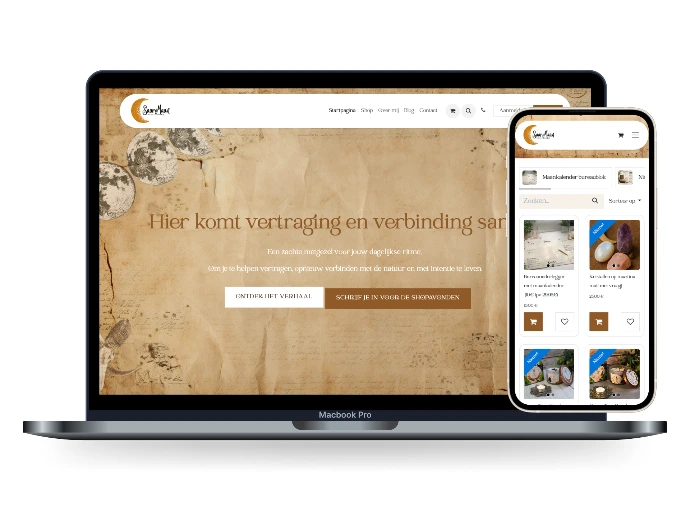Website van SaarMaan, gebouwd door Dooscale